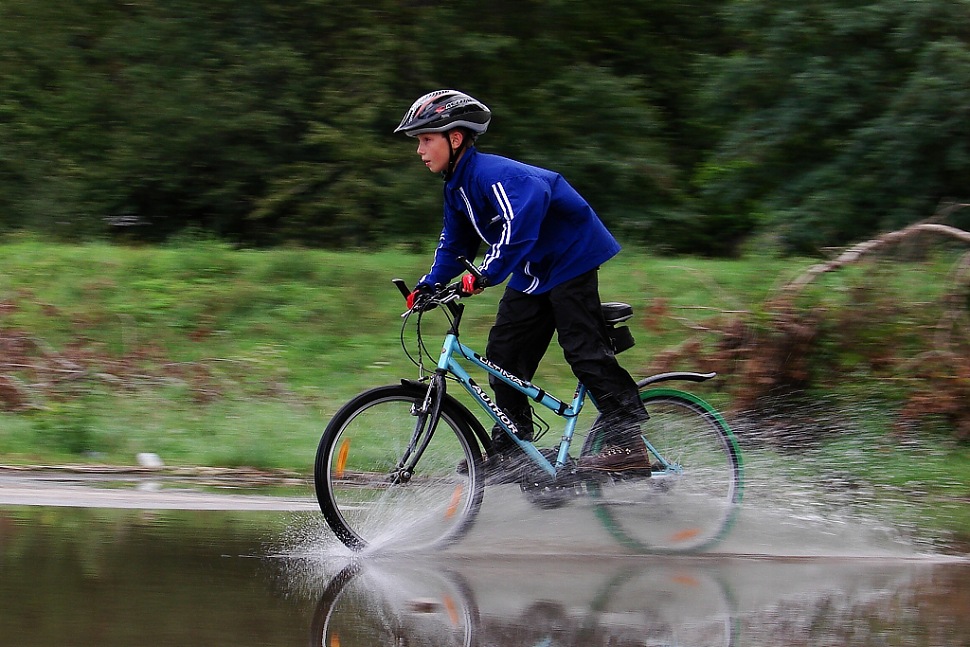 Filip Mrocek na bicykli